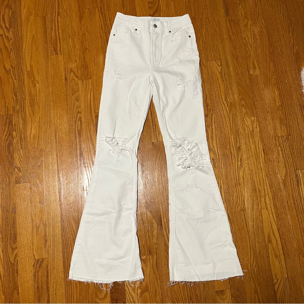 forever 21 white flare jeans
